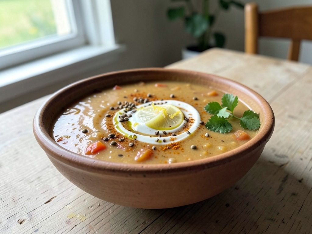 Roasted parsnip soup with warm spices