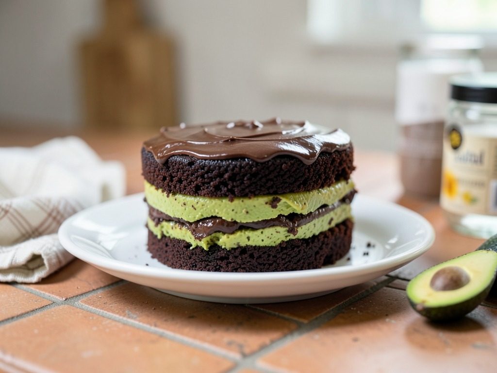 Vegan avocado chocolate cake