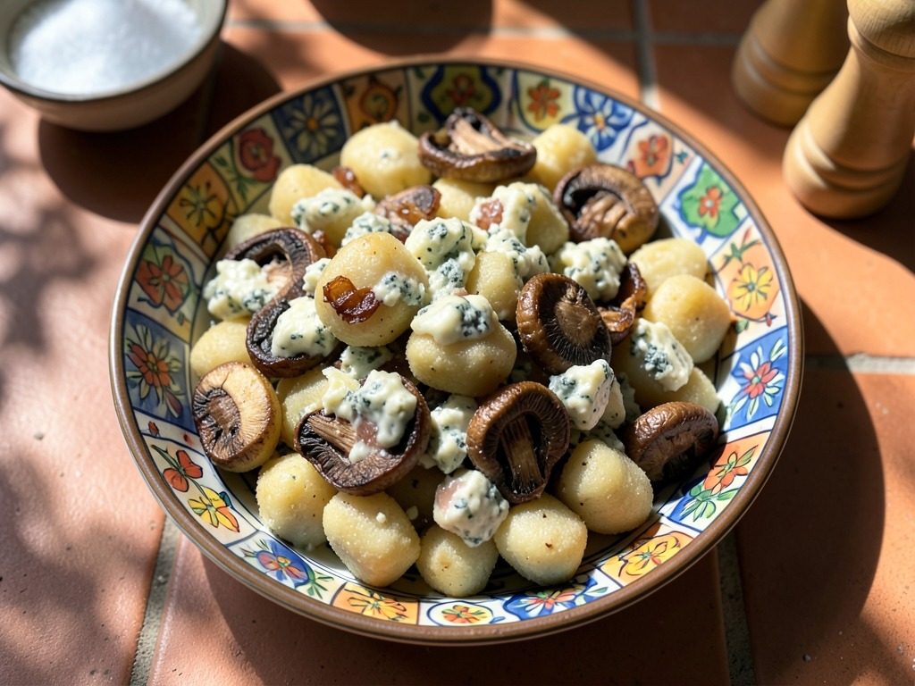 Mavi peynirli gnocchi
