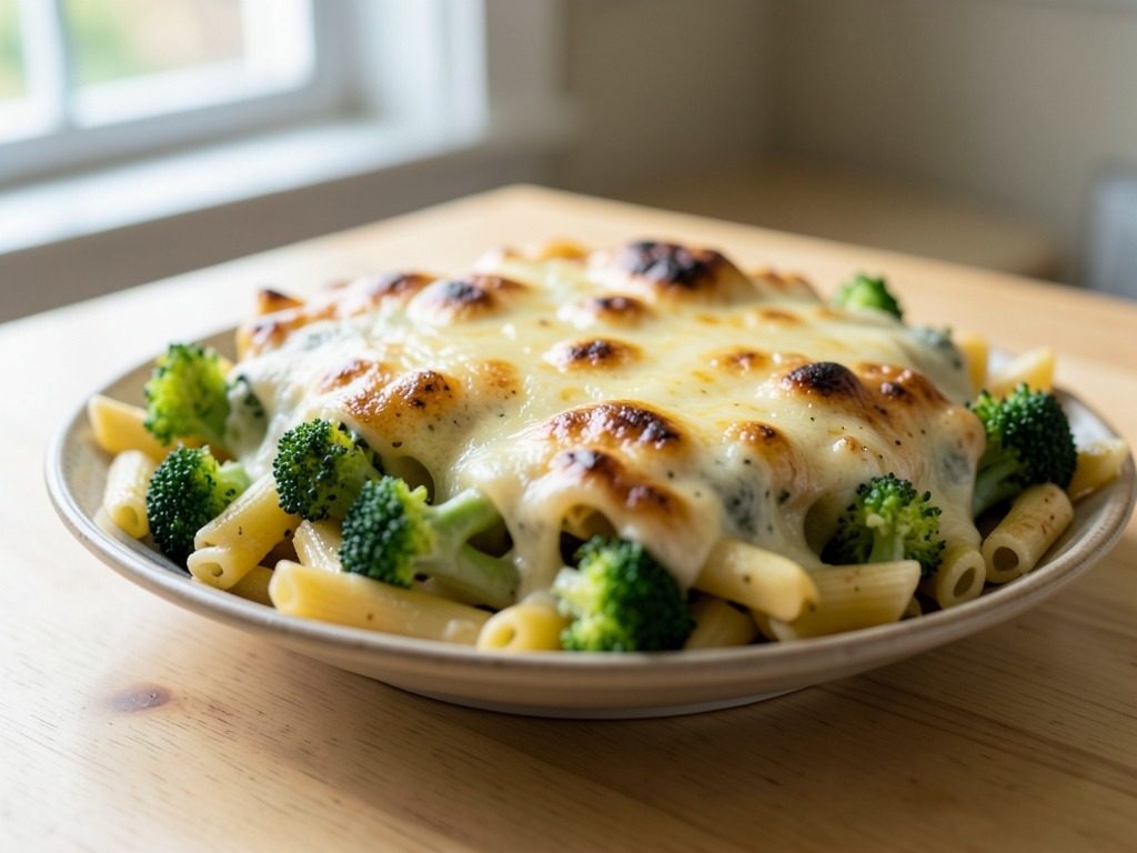 Cheesy broccoli pasta bake