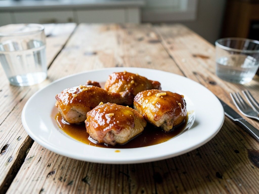 Sticky teriyaki chicken thighs