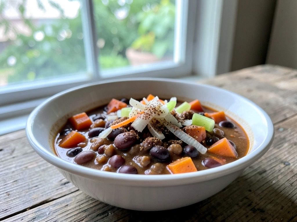 Smoky vegan bean chilli with sweet potato