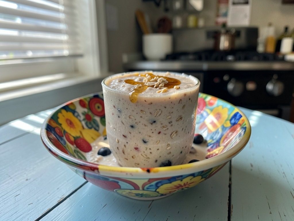 Muzlu yulaflı smoothie