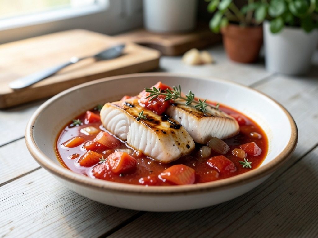 Tomato & thyme cod
