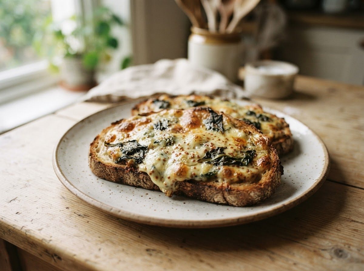 Nettle & blue cheese rarebit on sourdough