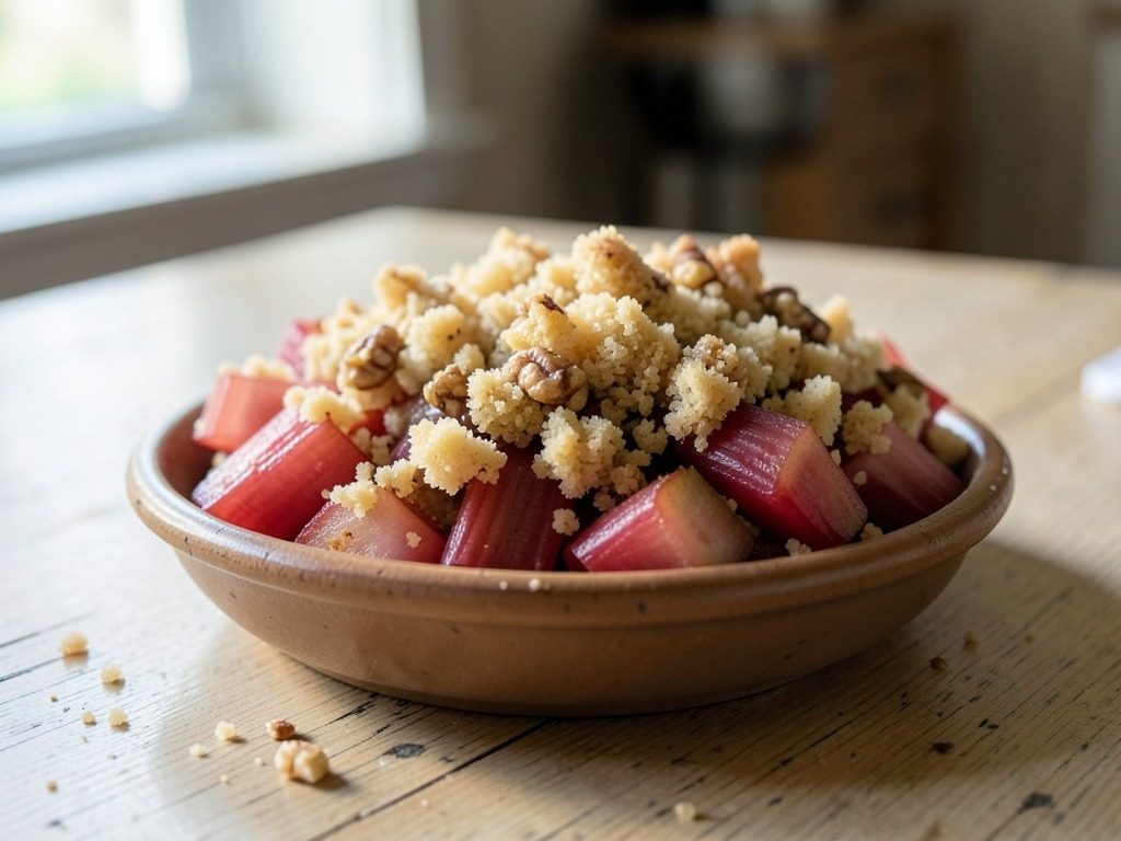 Classic rhubarb crumble