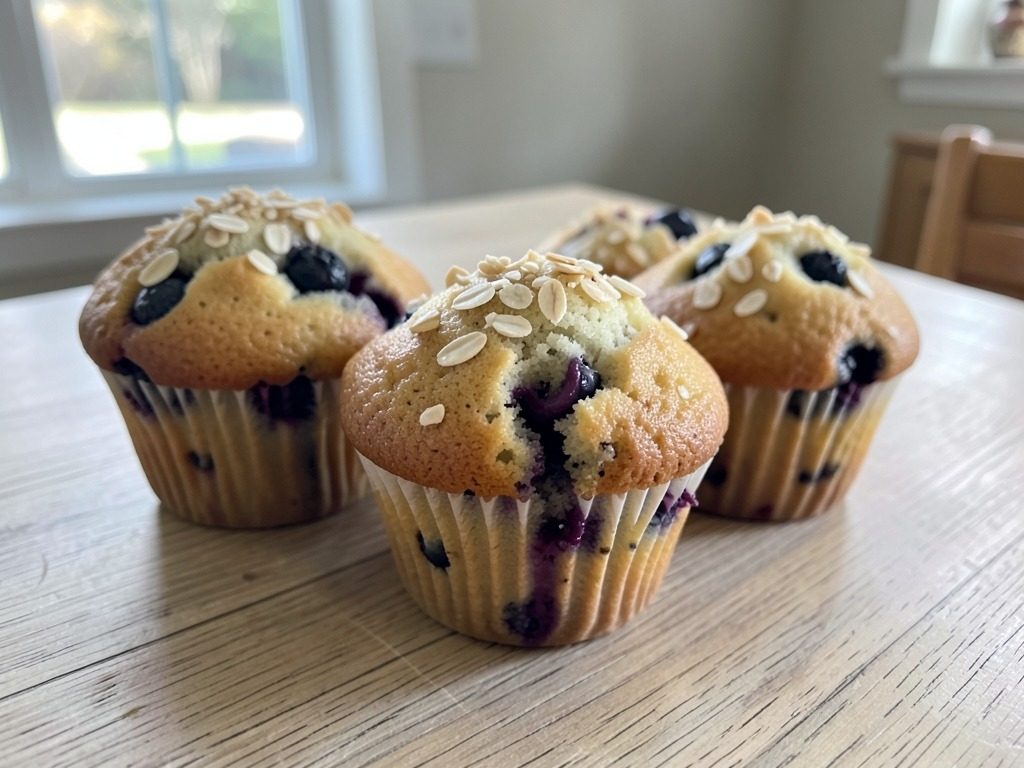 Muzlu ve yaban mersinli muffin