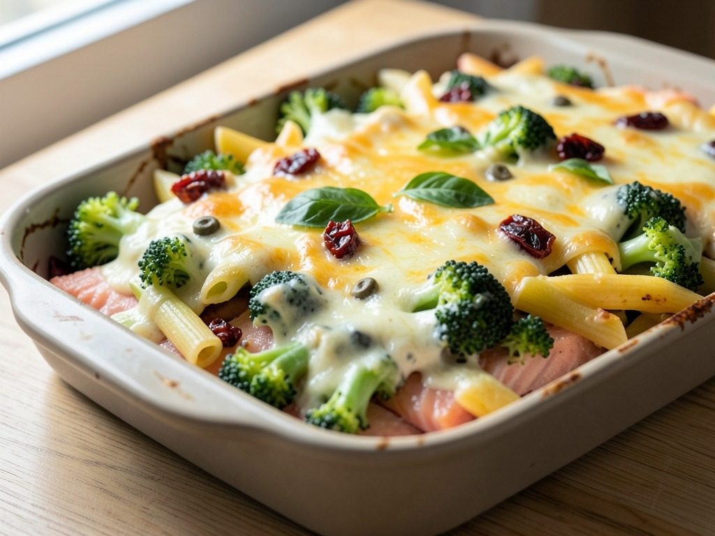 Broccoli & salmon pasta bake