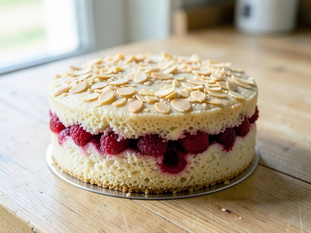 Raspberry Bakewell cake