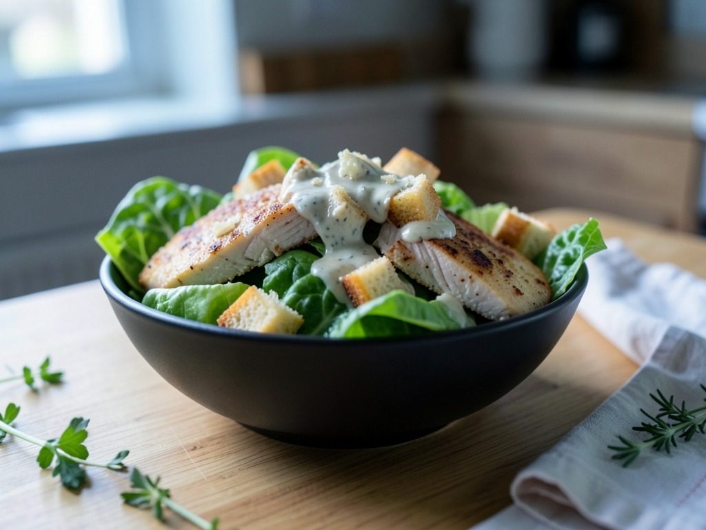 Tavuklu sezar salata