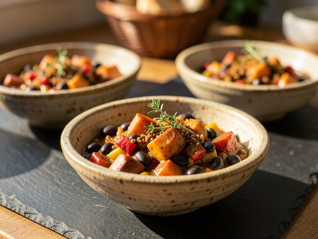 Jerk sweet potato & black bean curry