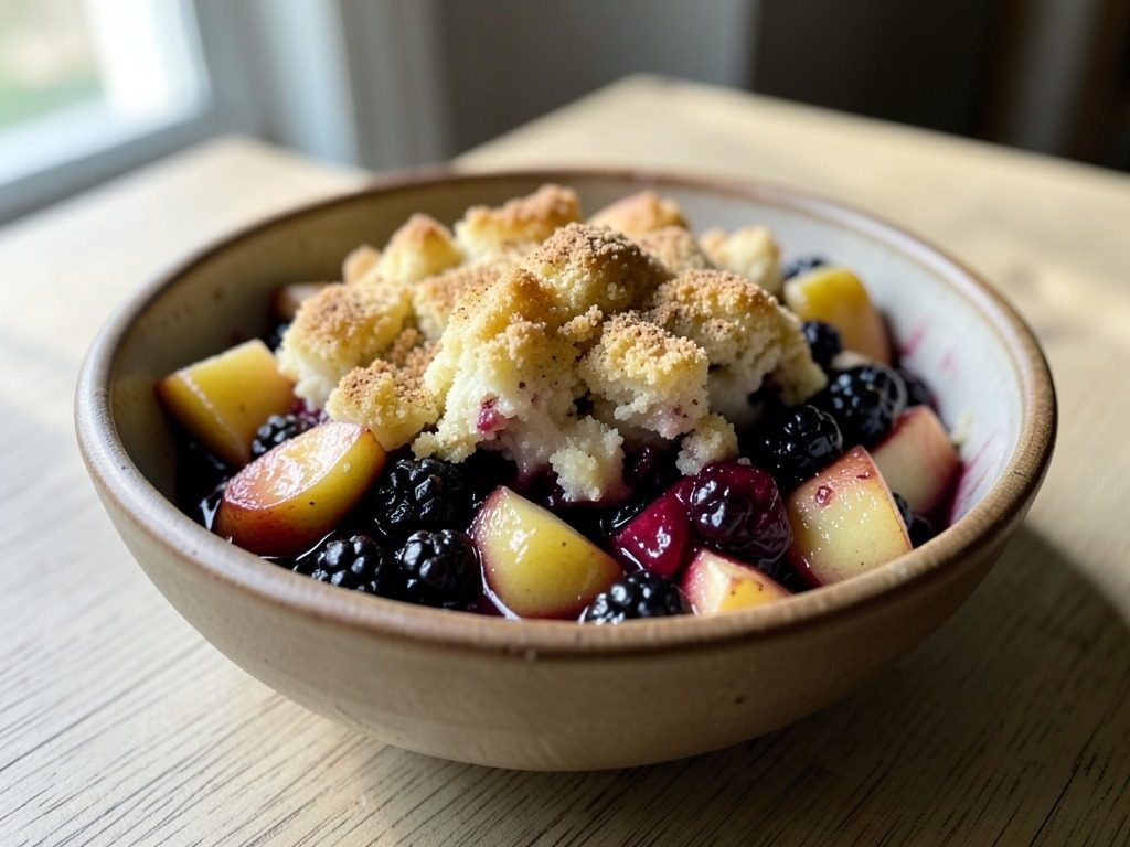 Apple & blackberry crumble